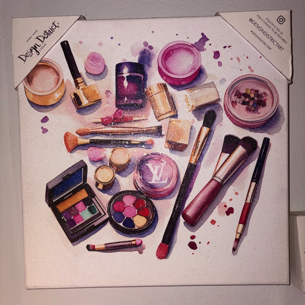 Design District LV Pink & Purple Makeup Brush Canvas Art